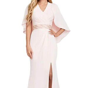 NWT Ashley Lauren 11416 Crepe Formal Gowns Blush Size 6